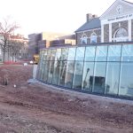 Ott-Construction-Montgomery-County-PA--Commercial-Projects-Concrete-retaining-wall-in-front-of-glass-curtain-wall-Ursinus-College